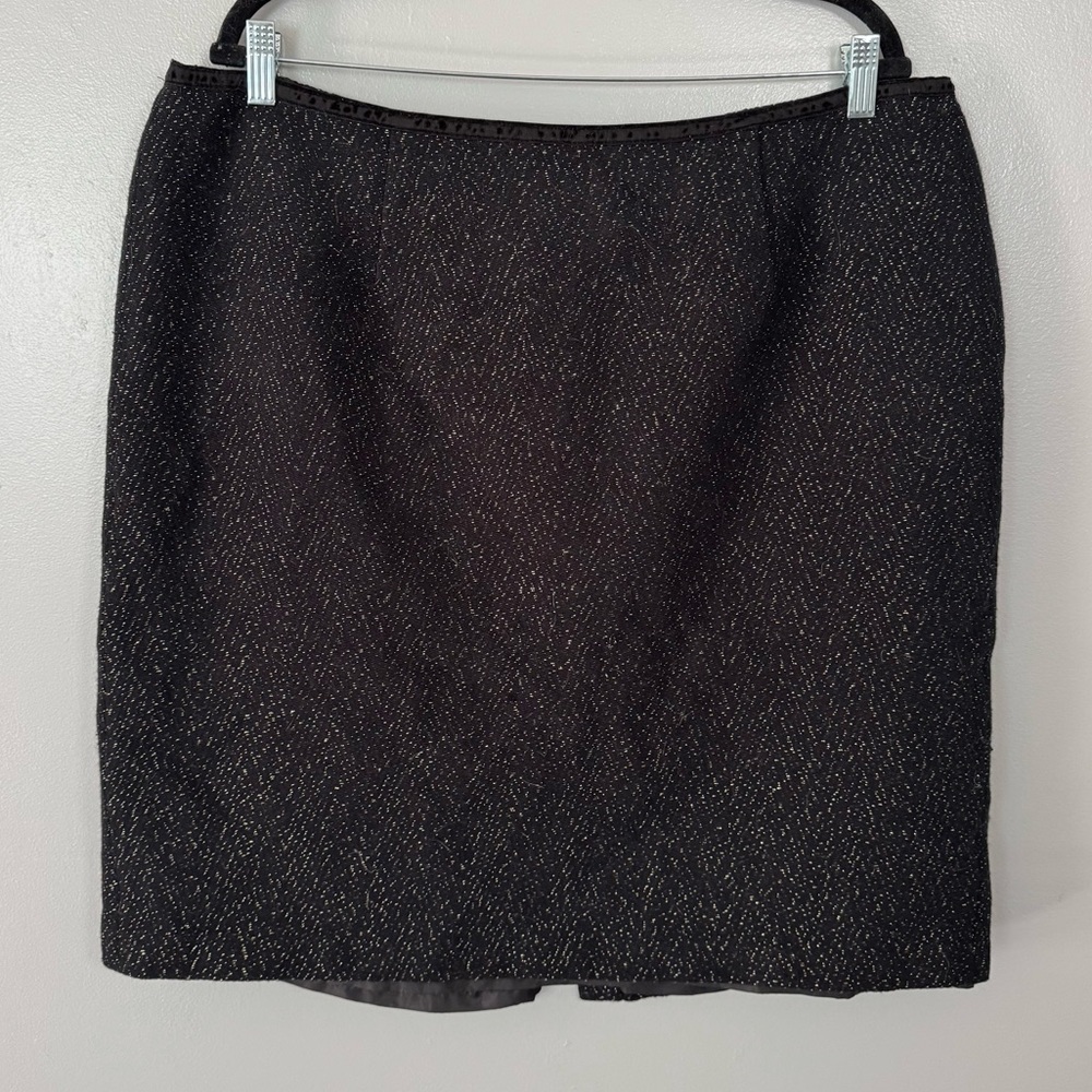 Talbots Black/Gold Sparkly Skirt